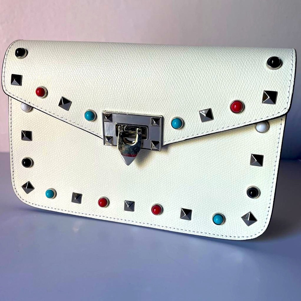 BORSE IN PELLE ITALIAN GENUINE LEATHER HANDBAG MISSING A STRAP.